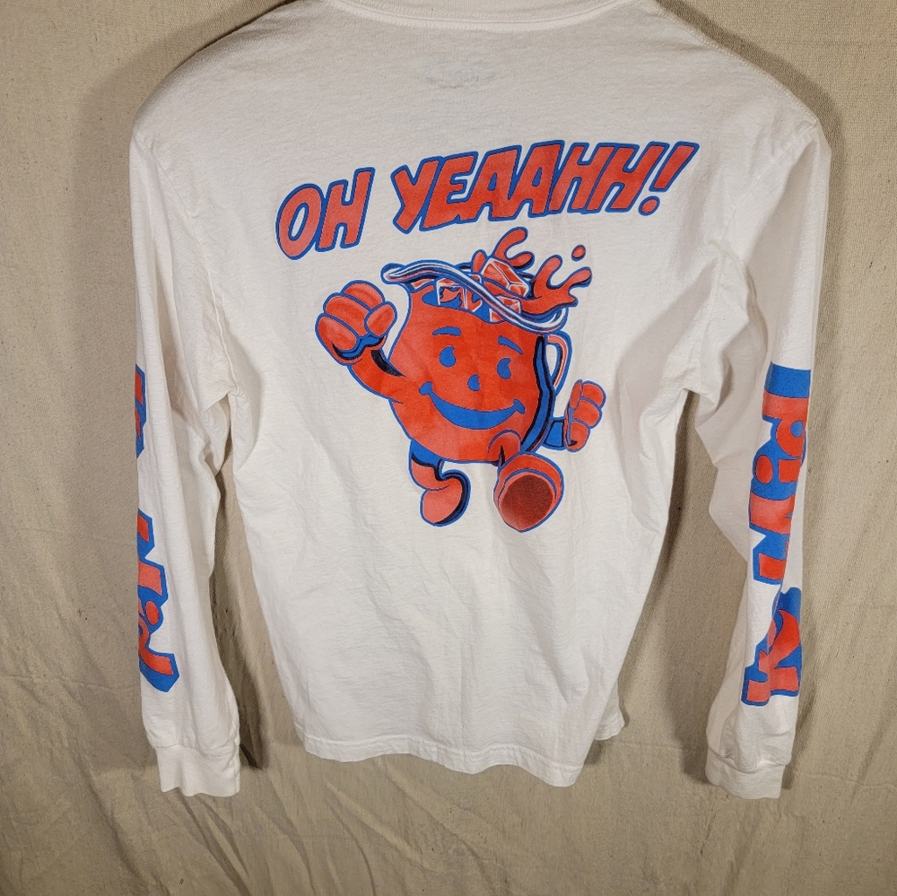 Kraft Kool-Aid Man White Long-Sleeve Unisex Tee Shirt Size medium OH YEAAHH